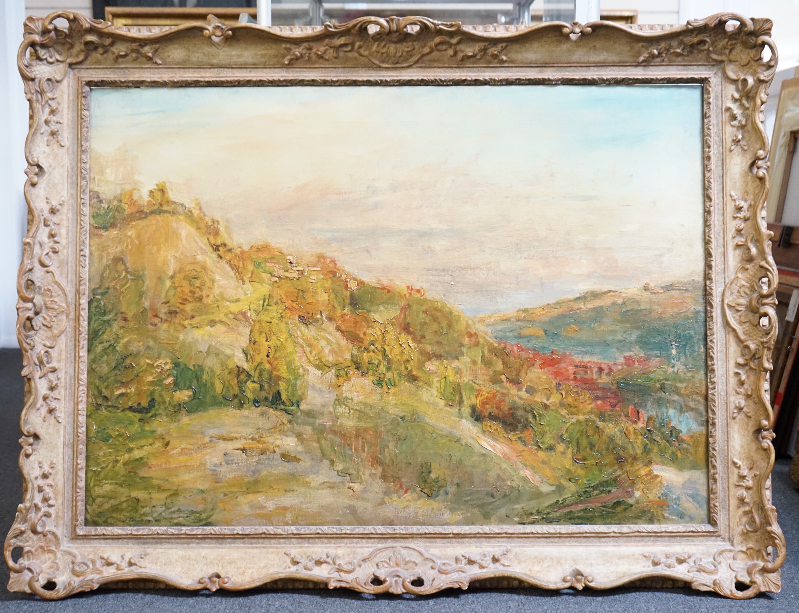 Philip Wilson Steer (British, 1860-1942), 'The Red Bridge, Ironbridge', oil on canvas, 76 x 107cm